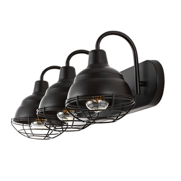 Levi 24.5" Industrial Farmhouse Iron LED Vanity - JONATHAN Y